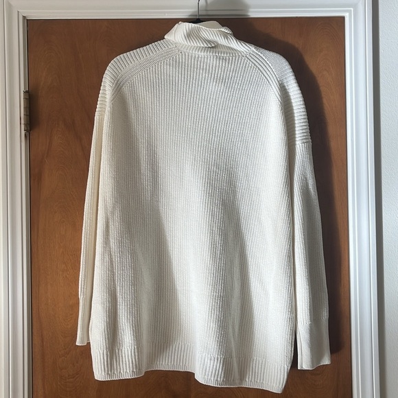 J Crew Cotton Cashmere blend ribbed turtleneck sweater Size L New With Tag - Picture 4 of 5